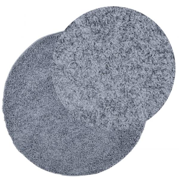 Teppich Shaggy Hochflor Modern Blau Ø 100 cm