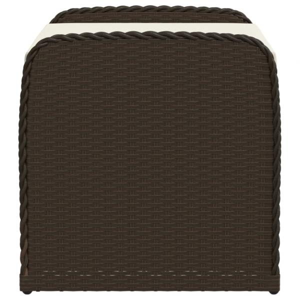 Sitzbank mit Stauraum & Kissen Braun 80x51x52 cm Poly Rattan