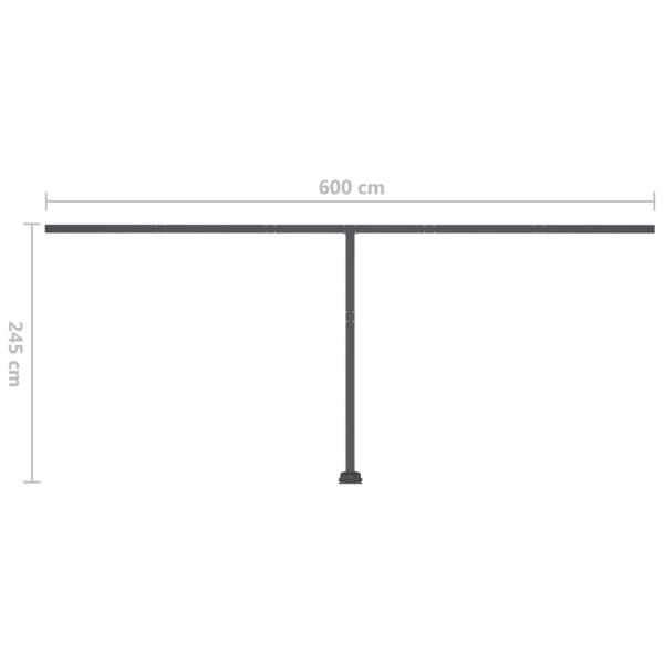 Standmarkise Manuell Einziehbar 600x300 cm Gelb/Weiß