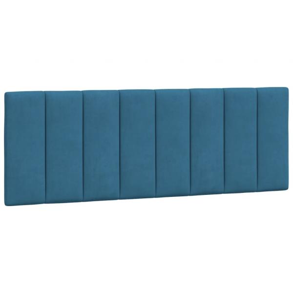 Kopfteil-Kissen Blau 140 cm Samt