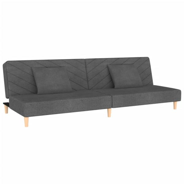 ARDEBO.de - Schlafsofa 2-Sitzer mit 2 Kissen Dunkelgrau Stoff