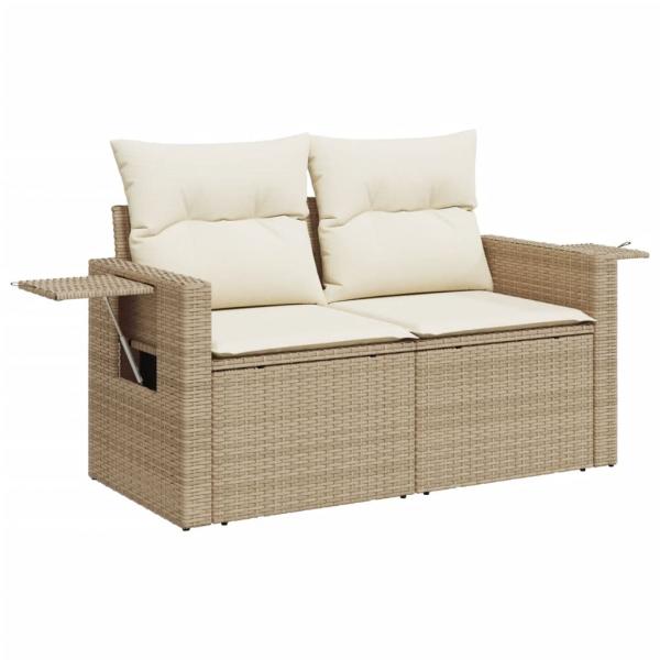 ARDEBO.de - 6-tlg. Garten-Sofagarnitur mit Kissen Beige Poly Rattan