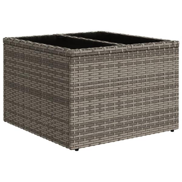 6-tlg. Garten-Sofagarnitur mit Kissen Grau Poly Rattan