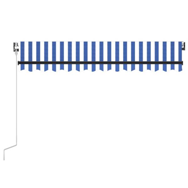 Automatische Markise mit LED & Windsensor 300x250 cm Blau Weiß