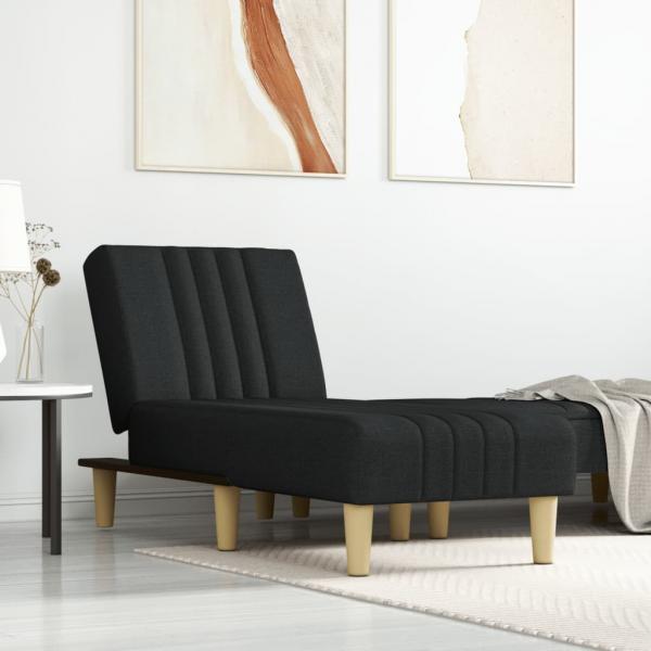 ARDEBO.de - Chaiselongue Schwarz Stoff