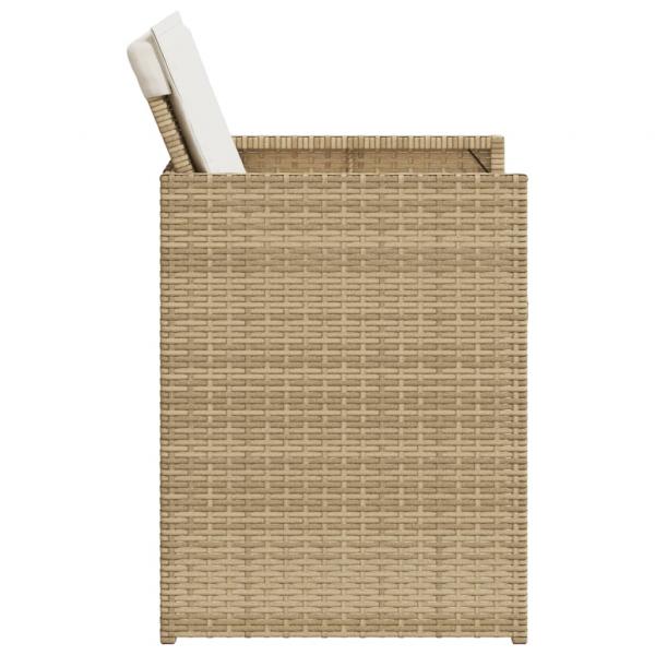 5-tlg. Garten-Essgruppe mit Kissen Beige Poly Rattan