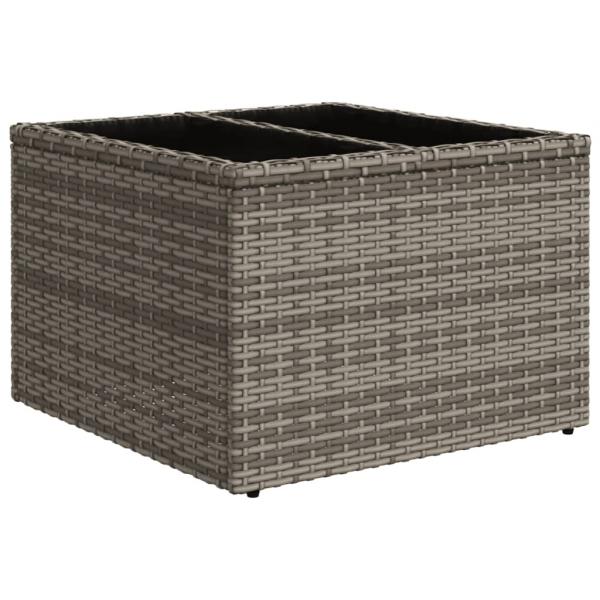 10-tlg. Garten-Sofagarnitur mit Kissen Grau Poly Rattan