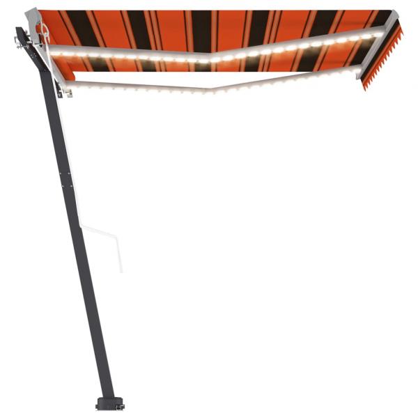 Automatische Markise mit LED Windsensor 300x250 cm Orange/Braun