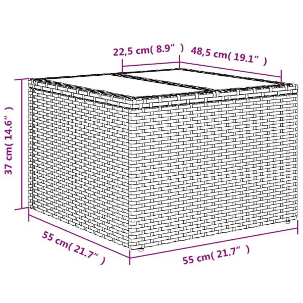 8-tlg. Garten-Sofagarnitur mit Kissen Schwarz Poly Rattan