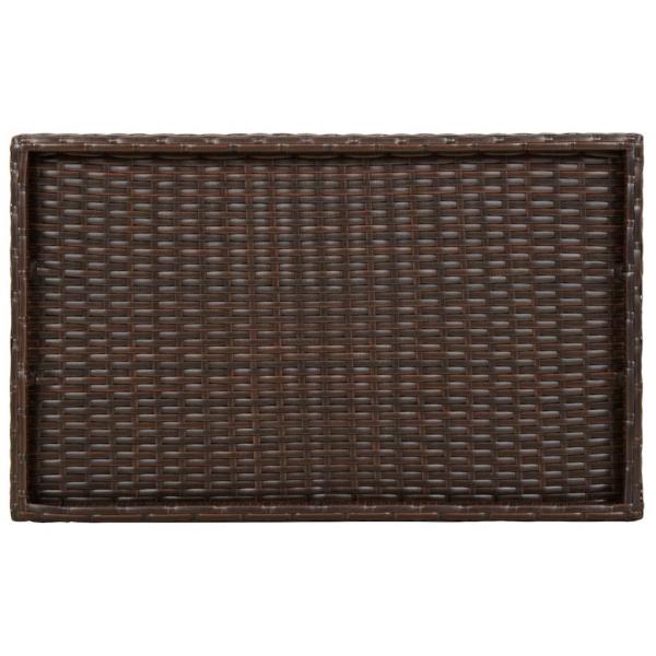 Tabletttisch Klappbar Braun 65x40x75 cm Poly Rattan