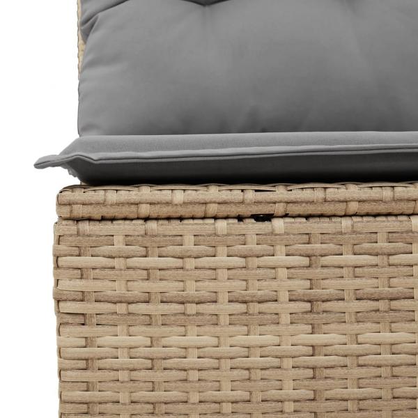 6-tlg. Garten-Sofagarnitur mit Kissen Beige Poly Rattan