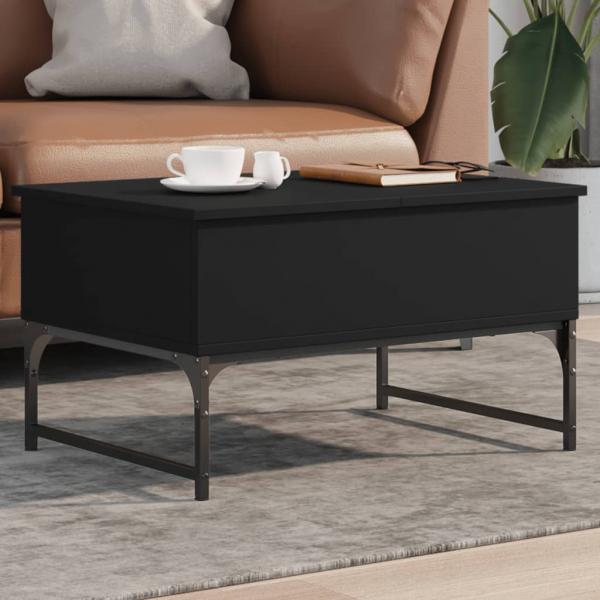 ARDEBO.de - Couchtisch Schwarz 70x50x40 cm Holzwerkstoff und Metall