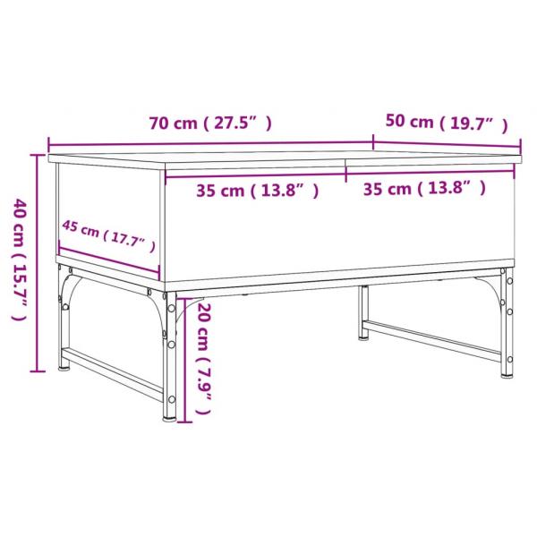 Couchtisch Schwarz 70x50x40 cm Holzwerkstoff und Metall