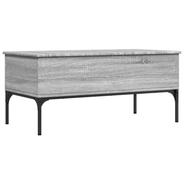 Couchtisch Grau Sonoma 100x50x45 cm Holzwerkstoff und Metall