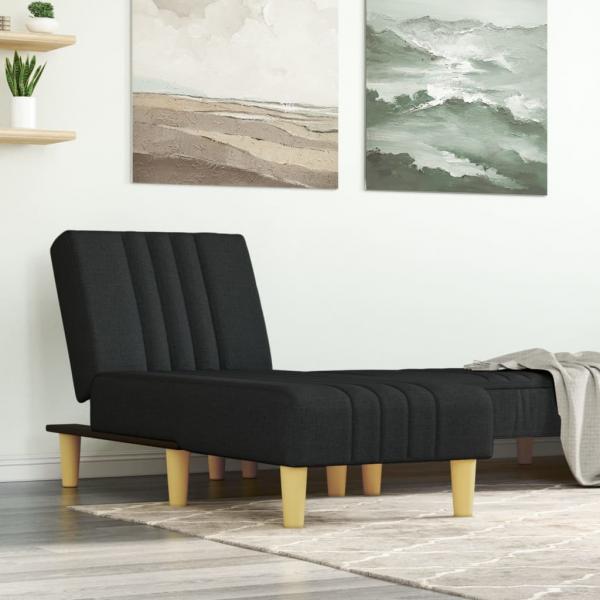 ARDEBO.de - Chaiselongue Schwarz Stoff