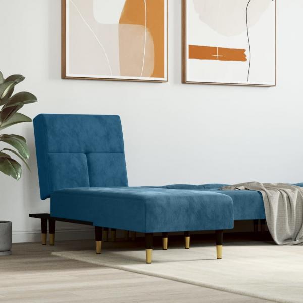 ARDEBO.de - Chaiselongue Blau Samt