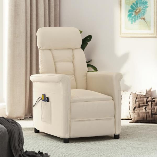 ARDEBO.de - Massagesessel Elektrisch Beige Mikrofaser