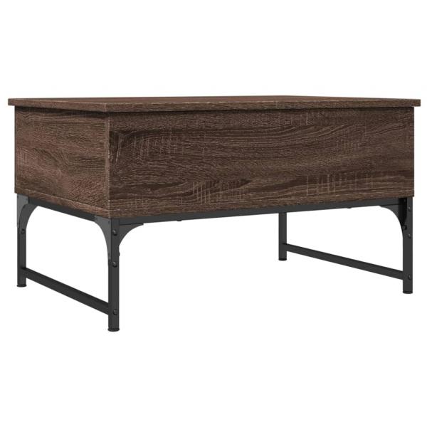 Couchtisch Braun Eichen-Optik 70x50x40 cm Holzwerkstoff Metall