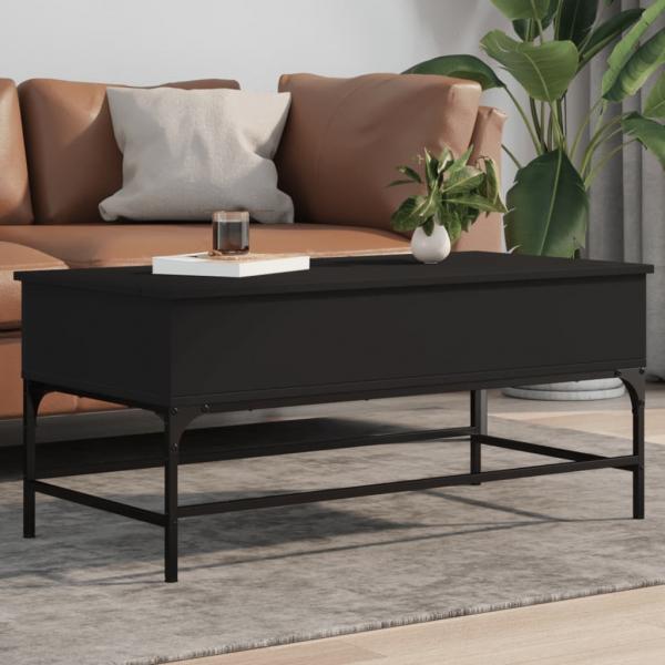 ARDEBO.de - Couchtisch Schwarz 100x50x45 cm Holzwerkstoff und Metall