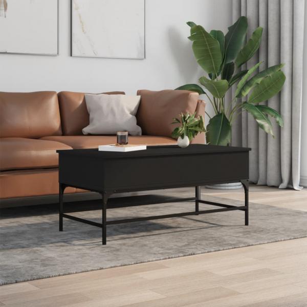 Couchtisch Schwarz 100x50x45 cm Holzwerkstoff und Metall