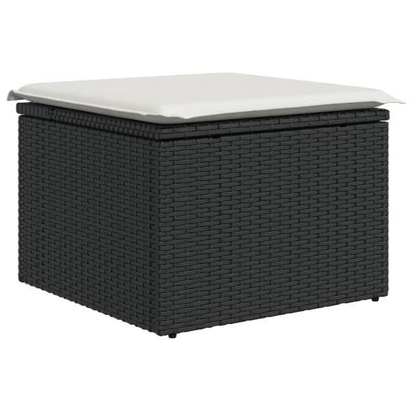 12-tlg. Garten-Sofagarnitur mit Kissen Schwarz Poly Rattan