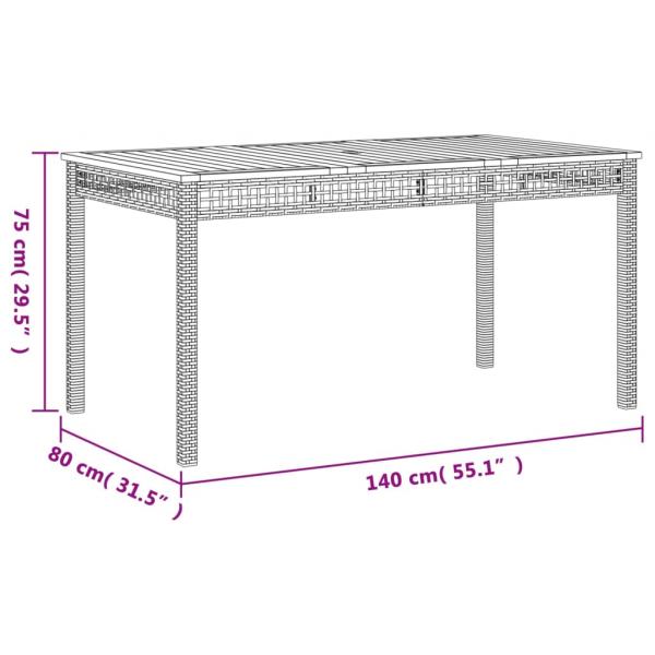 7-tlg. Garten-Essgruppe mit Kissen Beige Poly Rattan