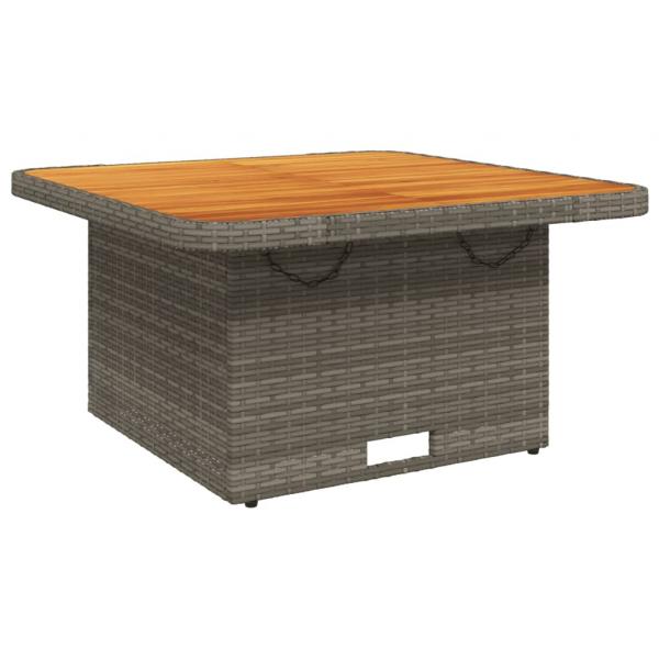 5-tlg. Garten-Essgruppe mit Kissen Grau Poly Rattan