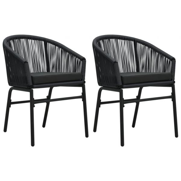 ARDEBO.de - Gartenstühle 2 Stk. Schwarz PE-Rattan