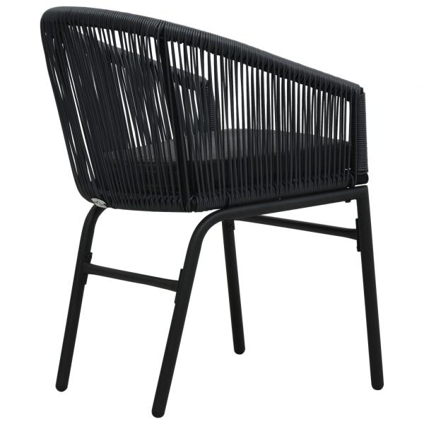 Gartenstühle 2 Stk. Schwarz PE-Rattan