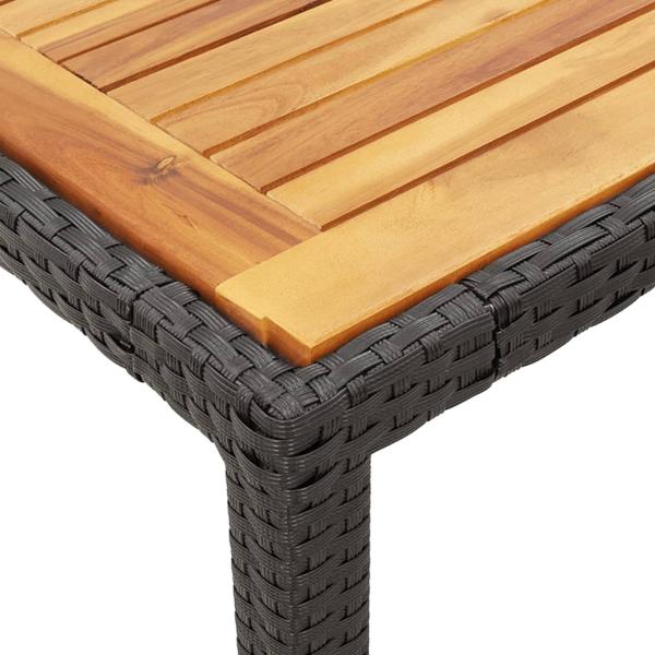 5-tlg. Garten-Essgruppe mit Kissen Schwarz Poly Rattan