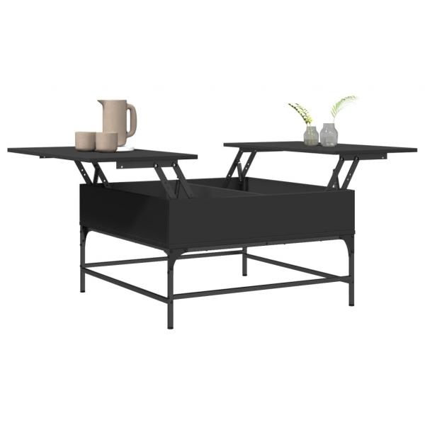 Couchtisch Schwarz 80x80x45 cm Holzwerkstoff und Metall