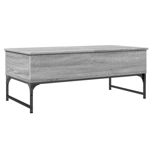 Couchtisch Grau Sonoma 100x50x40 cm Holzwerkstoff und Metall