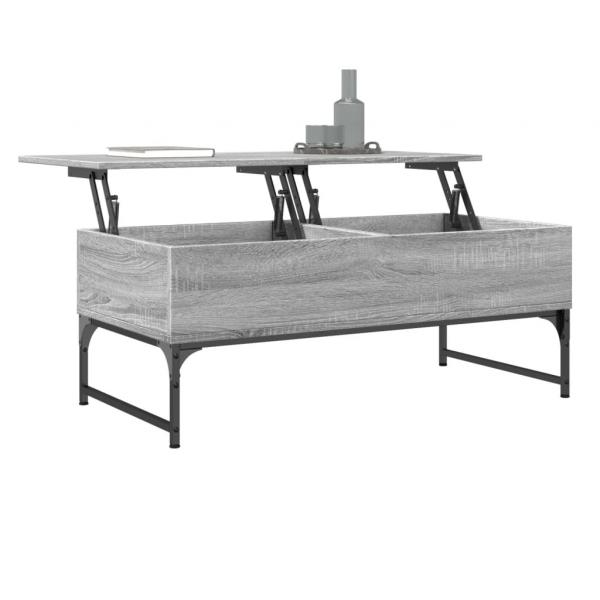 Couchtisch Grau Sonoma 100x50x40 cm Holzwerkstoff und Metall