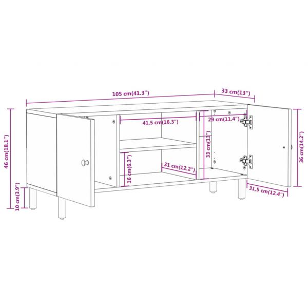 TV-Schrank 105x33x46 cm Massivholz Mango