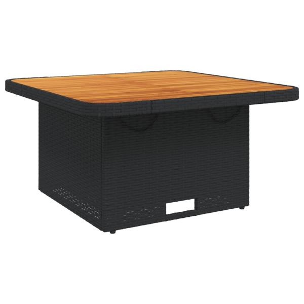 5-tlg. Garten-Essgruppe mit Kissen Schwarz Poly Rattan