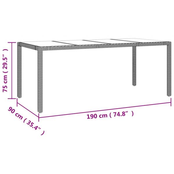 9-tlg. Garten-Essgruppe mit Kissen Beige Poly Rattan