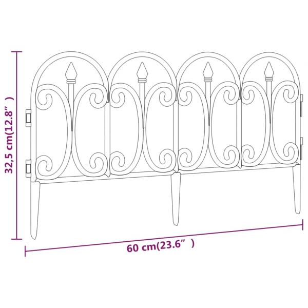 Rasenkanten 17 Stk. Schwarz 10 m PP