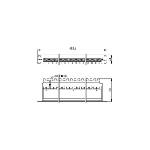 Telegärtner 19" Patch Panel 1HE MPP24-HS K Cat.6a, geschirmt, schwarz (100007034)