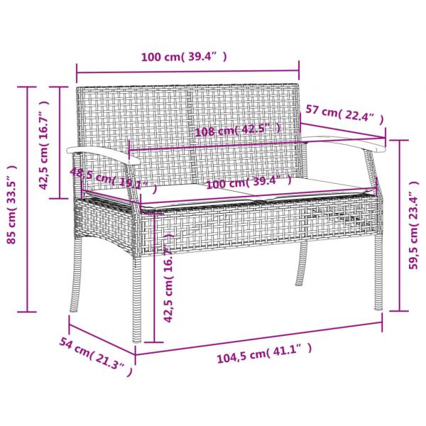 5-tlg. Garten-Essgruppe mit Kissen Beige Poly Rattan