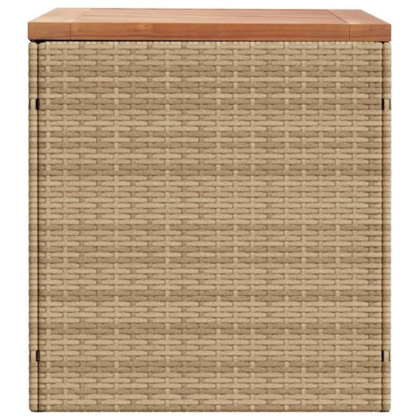 Gartentruhe Beige 110x50x54 cm Poly Rattan Akazienholz