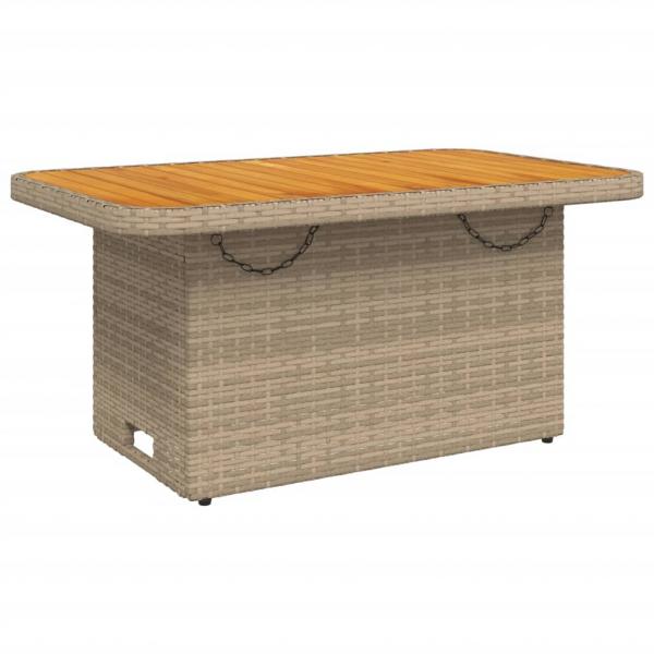 2-tlg. Garten-Essgruppe mit Kissen Beige Poly Rattan