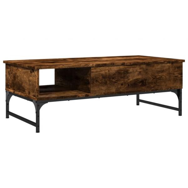 ARDEBO.de - Couchtisch Räuchereiche 100x50x35 cm Holzwerkstoff und Metall