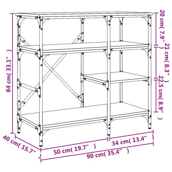 Bäckerregal Sonoma-Eiche 90x40x84 cm Holzwerkstoff und Metall