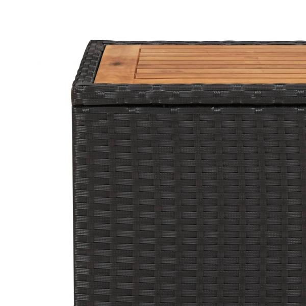 3-tlg. Garten-Essgruppe mit Kissen Schwarz Poly Rattan