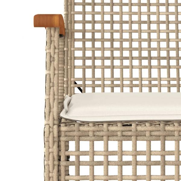 5-tlg. Garten-Essgruppe mit Kissen Beige Poly Rattan