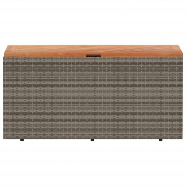 Gartentruhe Grau 110x50x54 cm Poly Rattan Akazienholz