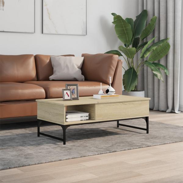 Couchtisch Sonoma-Eiche 100x50x35 cm Holzwerkstoff und Metall