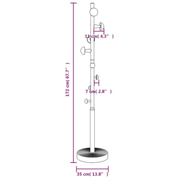 Garderobenständer Weiß 172 cm Pulverbeschichtetes Eisen