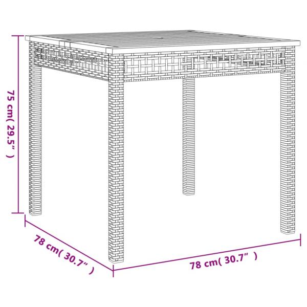 5-tlg. Garten-Essgruppe mit Kissen Grau Poly Rattan