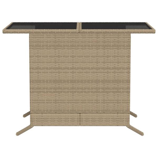 3-tlg. Bistro-Set mit Kissen Beige Poly Rattan